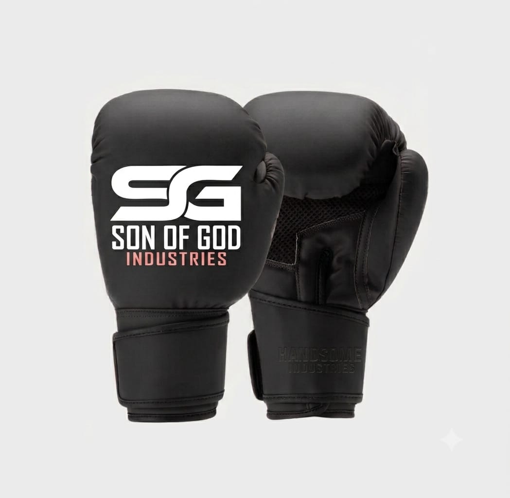 Son of God Premium Black Boxing Gloves – Training & Fight Gloves