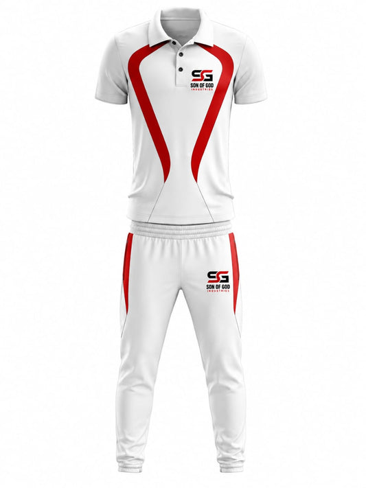 Son of God White & Red Polo Tracksuit Set – Polo Shirt & Jogger