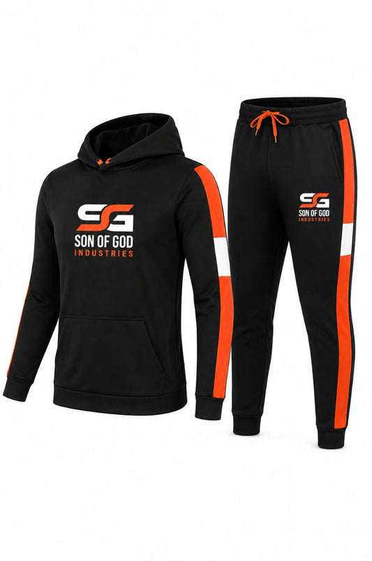 Son of God Black & Orange Hoodie Tracksuit – Hoodie & Jogger Set